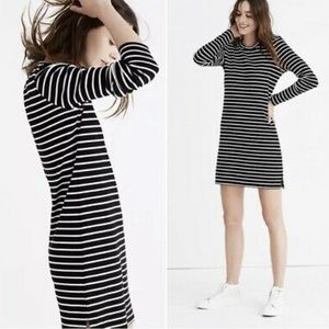 MADEWELL | 100% Cotton Black & White Striped Dress
